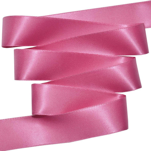 Morex Ribbon Double Face Satin Ribbon 7/8" x 50 YD Raspberry Rose for Gift Wrapping, Birthday Gift Cards, Satin Dress,
