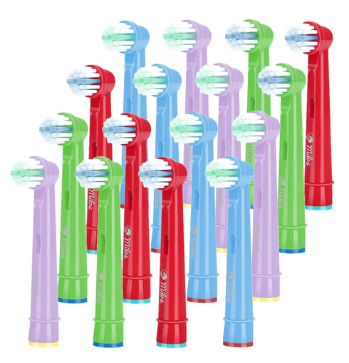 Kids Replacement Toothbrush Heads - 16 Pack Milos Extra Soft Bristles Compatible with Oral B Electric Braun