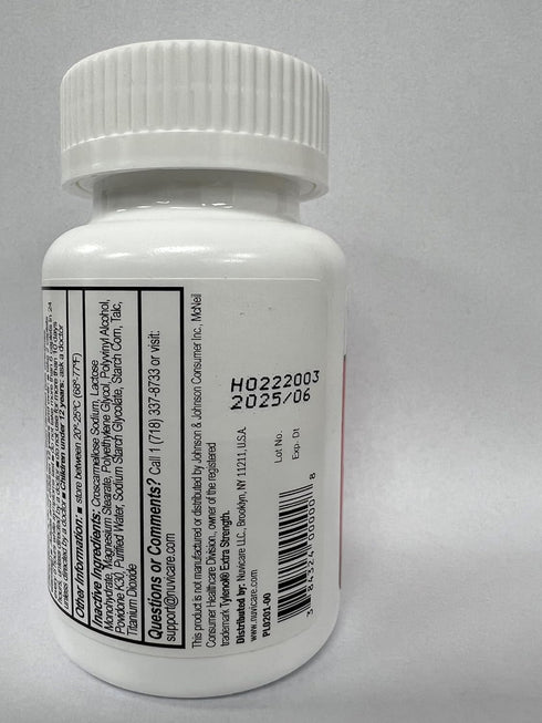 Extra Strength Pain Relief Acetaminophen, 500mg, 100 Tablets