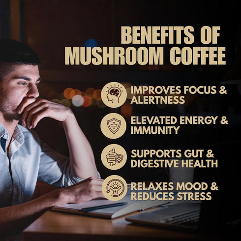 Spark Mushroom Coffee 35 210g/7.4oz 6 Immunity Spark Instant Organic Mushroom Coffee USDA - Servings & - Adaptogenic