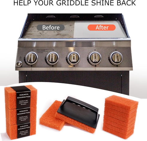 Hand-Held Griddle Cleaning Pads for Blackstone Flat Top - Non-Scratch Grill Scrub Pads, Bathroom Scrubbing Pads (22