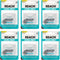 REACH Listerine Cool Mint Dental Floss, 6-Pack, Waxed, Easy on Gums, Fresh Mint