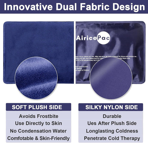 Ice Packs for Injuries, Reusable Gel Cold Pack for Pain Relief, 7”x 11”, Blue for Neck, Shoulder, Ankle, Elbow, Back.