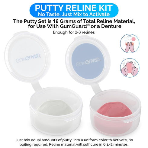 Reline Set Denture Putty Pack - Fast Self-Curing, Versatile for Custom Fit & Comfort in Dentures, 4 Pack
