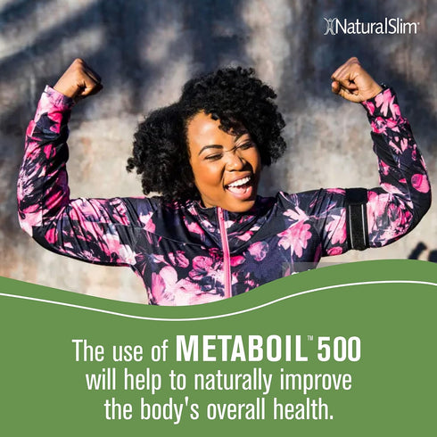 NaturalSlim Metaboil 500 Evening Primrose Oil Capsules - Solvent-Free Cold Pressed Supplement for Metabolism - 250