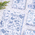 Whaline 100 Sheet Blue Floral Tissue Paper, Chinoiserie Gift Wrapping Paper for Baby Shower, 13.7x19.6 Inch