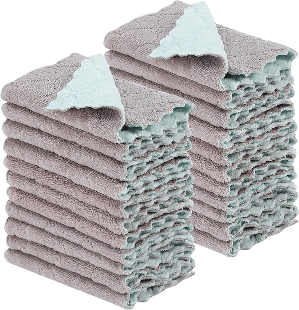 Rachan 22Pack Kitchen Dish Cloths,Reusable Dish Towels,Nonstick Oil Washable Fast Drying,Super Absorbent Coral