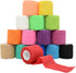 15 Pack Cohesive Wrap, 2 Inches x 5 Yards Self Adherent Vet Tape for Pets, Elastic Bandage Wrap (15 Colors)