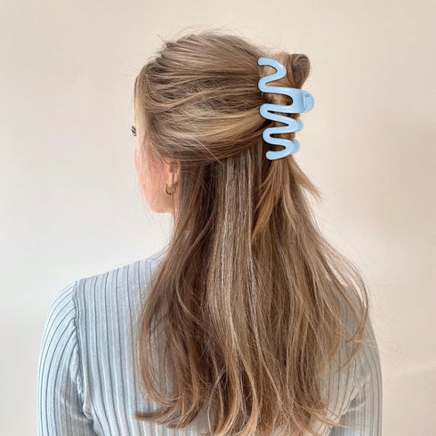 NOLITOY 8Pcs Hair Clips for Women, 4 Inch Large Jelly Wave Hiar Claw Clips Hair Accessories for Thick Hair