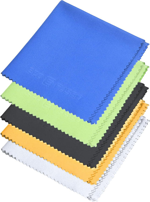 Microfiber Cleaning Cloth, 8 x 8 Inch, Pack of 5, for Glasses & Phones