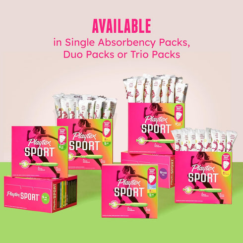 Multipack (24ct Regular/24ct 48ct Multipack, 360 Playtex Sport Tampons Super), Fragrance-Free - | Tampons Regular