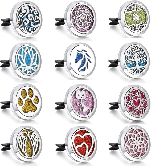 Ucubwfu 12pcs 30mm-Aromatherapy 12pcs Set 120 Car Aromatherapy Clip, Car Diffuser, Car Aromatherapy Essential Oil