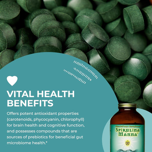 Spirulina Manna Powder - HealthForce SuperFoods, 16 Oz