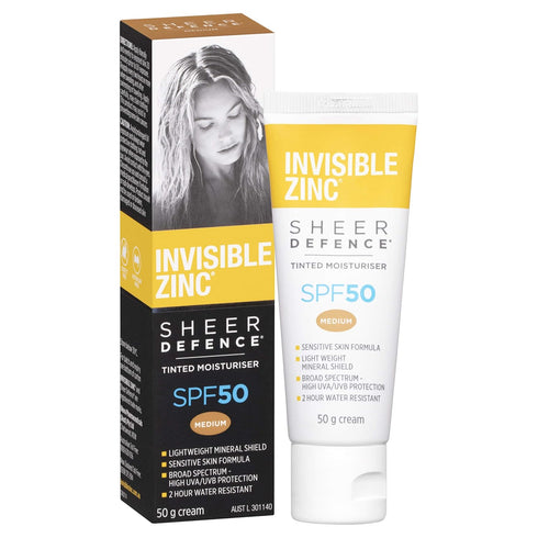 Sheer Defence Moisturizer SPF 50 - Daily Moisturizer with Sun Protection, 50g to Prevent Premature Aging from UV Rays