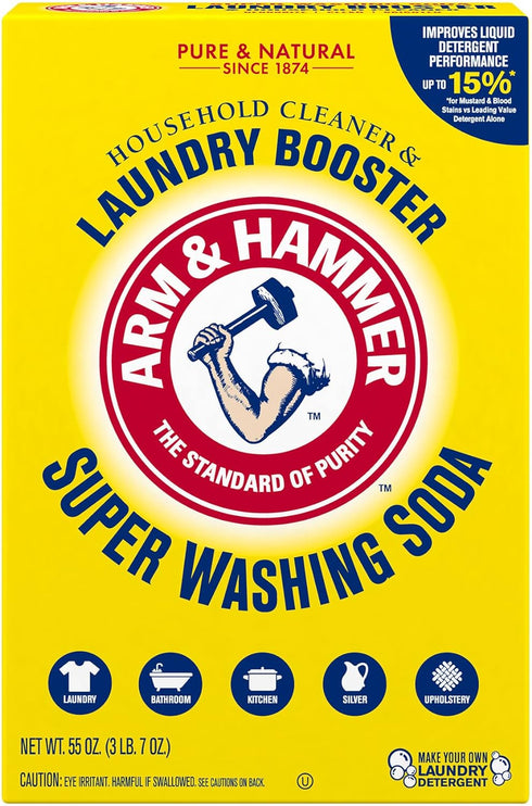HAMMER 55 oz (Pack 2) ARM & Super Washing Soda Household Cleaner and Laundry Booster