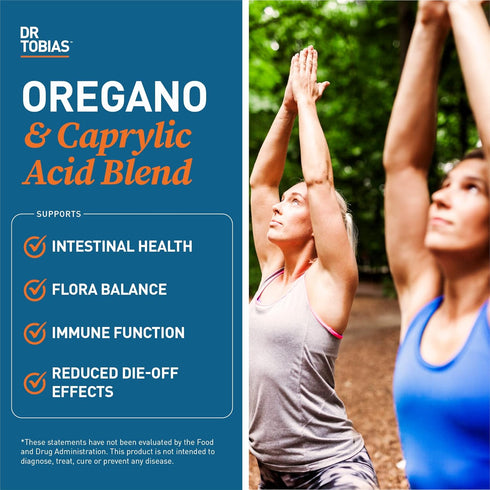 Dr. Tobias Oregano and Caprylic Acid Blend, Gut Flora Balance Complex, Immune Support with Herbs & Probiotics