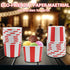 50 Pcs Red White Striped Ice Cream Cups, Disposable Paper Snack Bowls, 9oz Circus Carnival Dessert Containers