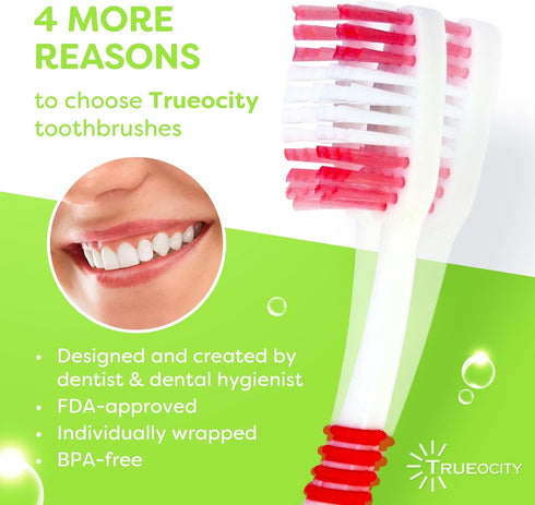 Toothbrushes Bulk Individually Wrapped - 55 Pack, Medium Bristles, Multi-Colored Toothbrushes for Adults and Kids
