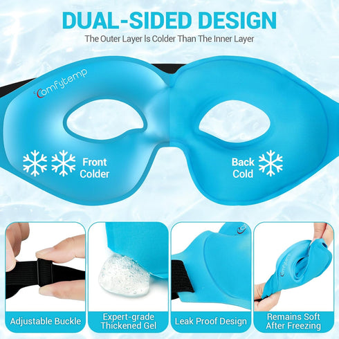 Comfytemp Cold Gel Eye Mask, Reusable Cold Compress Sleeping Mask for Puffy Eyes, Dry Eyes, Dark Circles, Migraines