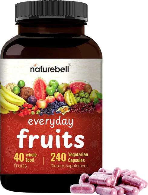 Fruit and Veggies Supplement – 120 Day Supply, 480 Total Vegetarian Capsules | Balance of Natural 40 Whole Fruits & Veggies Blend | Fresh Superfood Formula with Vitamins and Minerals – Non-GMO