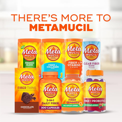 Metamucil Fiber Gummies for Adults - No Sugar Added Orange Flavor, 120 Count, 5g Prebiotic Fiber Blend