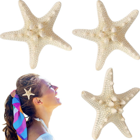 Syhood 4 Pcs Resin Starfish Hair Clip, Mermaid Hair Accessories for Women, Costume Jewelry