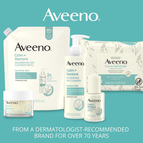 Aveeno Calm + Restore Facial Cream for Redness Relief, Soothing Moisturizer for Sensitive Skin, 1.7 OZ