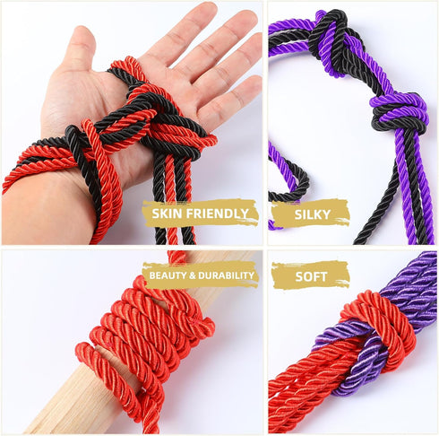 Set 32 8MM (3 BDSM Shibari Bondage Sex Rope - BDSM Kit Adult Bondage Restraints Sex Toys for Women & Couples, Feet