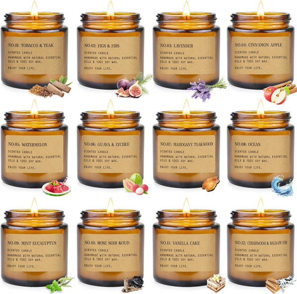 Scented Candles for Home,12 Pack Aromatherapy Candles for Home Scented, Aromatherapy Jar