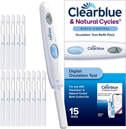 Pack, 15 Clearblue & Natural Cycles Birth Control Ovulation Test Refill Digital Ovulation Tests