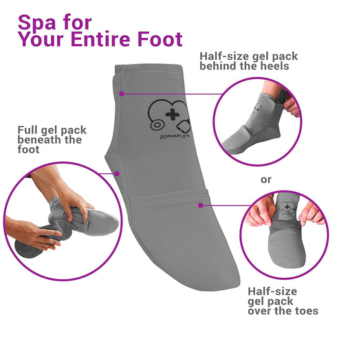 Cold Therapy Socks for Women and Men - Ice Pack Cooling Socks for Plantar Fasciitis, Neuropathy, Arthritis (Grey)