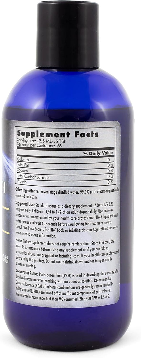 Mother Earth Minerals Zinc, Antioxidant, Aids Assimilation of Vitamins, 8 Ounce, 96 Servings