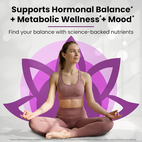 The Pink Bloom 40:1 120 Myo & D-Chiro Inositol Ratio Capsules | Myo Inositol Supplement for Women with Vitamin D
