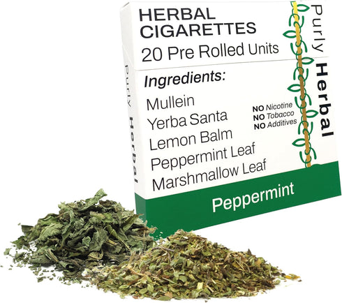 Herbal Cigarettes | Peppermint | 20 Herbal Cigarettes | Tobacco & Nicotine Free | Premium Blend