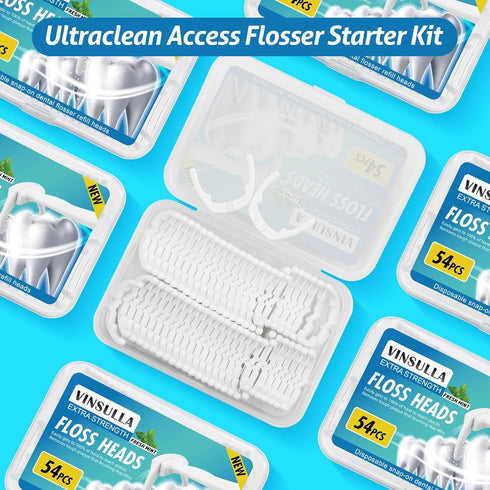 Ultraclean Access Flosser Refill Heads, Compatible with Listerine, Mint, 54 Count (Pack of 1)