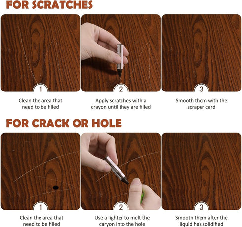 DEWEL Wood Furniture Repair Kit, Upgrade Touch Up Markers with Wax Sticks, 42 Pcs Floor Touch Up Kit for Scratches,