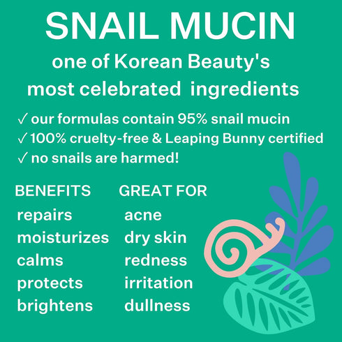 Peach Slices Snail Rescue Blemish Busting Toner, 95% Snail Mucin, Hydrates & Balances, Korean Skin Care, 4.05 oz
