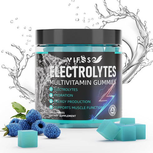 120 Chewable Electrolyte Gummies No Sugar, 6 Electrolytes for Runners, Refreshing Blue Raspberry, 1 Pack