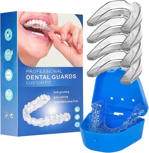 Mouth Guard for Clenching Teeth at Night, 4 PCS Custom Moldable Dental Night Guard