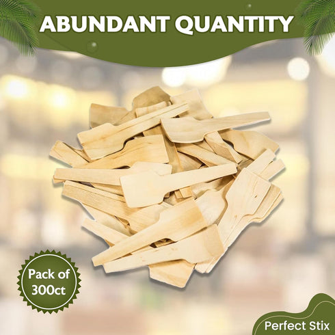 2.75" Disposable Wooden Taster and Sampling Spoons - Pack of 300ct