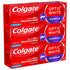 Colgate Optic White Purple Toothpaste for Whitening, Fluoride, Removes Surface Stains, Mint, 3 Pack, 4.2 oz