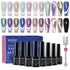 MIZHSE Cat Eye Gel Nail Polish Set - 8 Colors with Magnet Stick, Shiny Glitter Soak Off Gift
