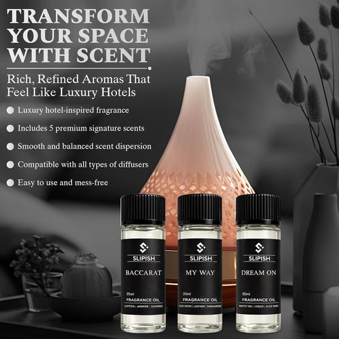 SLIPISH 5 20ml 5-Star Hotel Diffuser Oil Discovery Kit Fragrance Oils | Inspired by Elite Hotel Scents | Aromatherapy