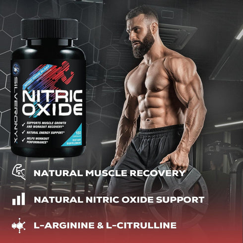 Extra Strength Nitric Oxide Supplement, 3X Strength L Arginine, Citrulline Malate, AAKG, Beta Alanine - 180 Capsules