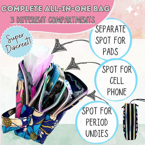Pack 24 10-12 First Period Pal to-Go Kit | pcs | First Period Kit for Tweens | Teen Period Kit| Discrete Period Bag