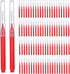 Patelai 100 Pieces Interdental Brush Toothpick Cleaners, Dental Hygiene Flosser Tool, Red, Suitable Size