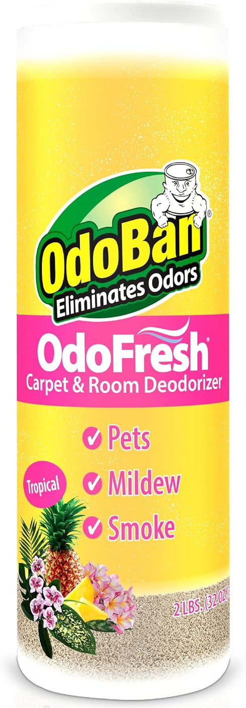 OdoBan OdoFresh Carpet and Room Deodorizer Powder, Tropical Scent for Home Smells and Odors
