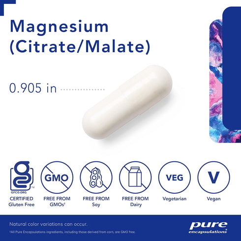 Pure Encapsulations Magnesium Supplement (Citrate/Malate) - Supports Nutrient Utilization, Energy, Bones & Heart