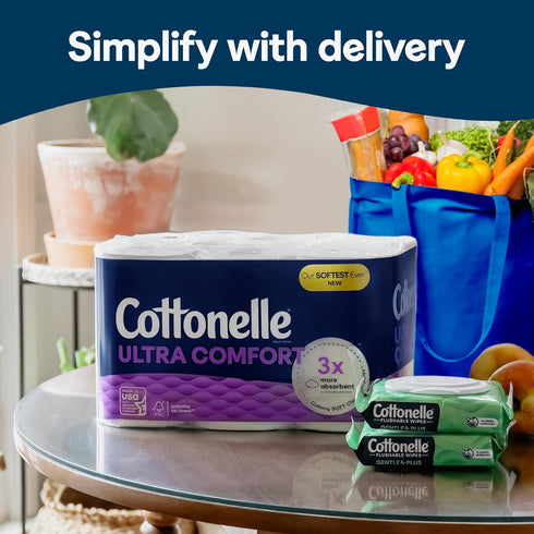 Cottonelle Ultra Comfort Soft Toilet Paper, 4 Mega Rolls (4 Mega Rolls = 16 Regular Rolls), 244 Sheets Each