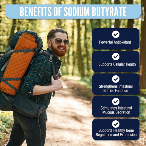 Extended Release Sodium Butyrate Postbiotic - 120 capsules, 300mg per Capsule - Short Chain Fatty Acid, Independently